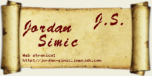 Jordan Simić vizit kartica
